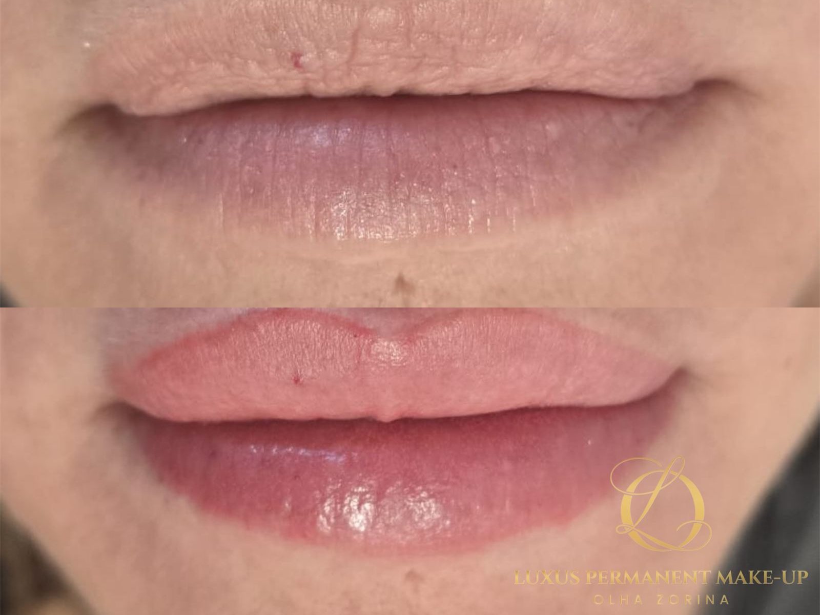 Vorher-Nachher: Aquarelle Lips in Korallrosé