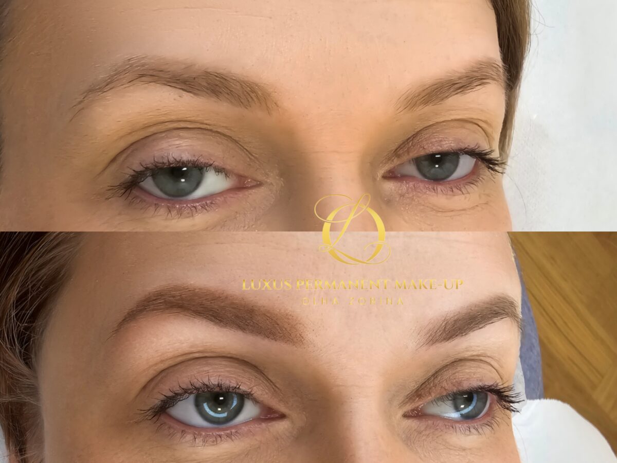 Vorher-Nachher: Powder Brows bei reifer Haut
